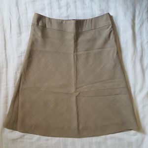 LOFT WOOL TAN A-LINE KNEE LENGTH MIDI SUIT SKIRT